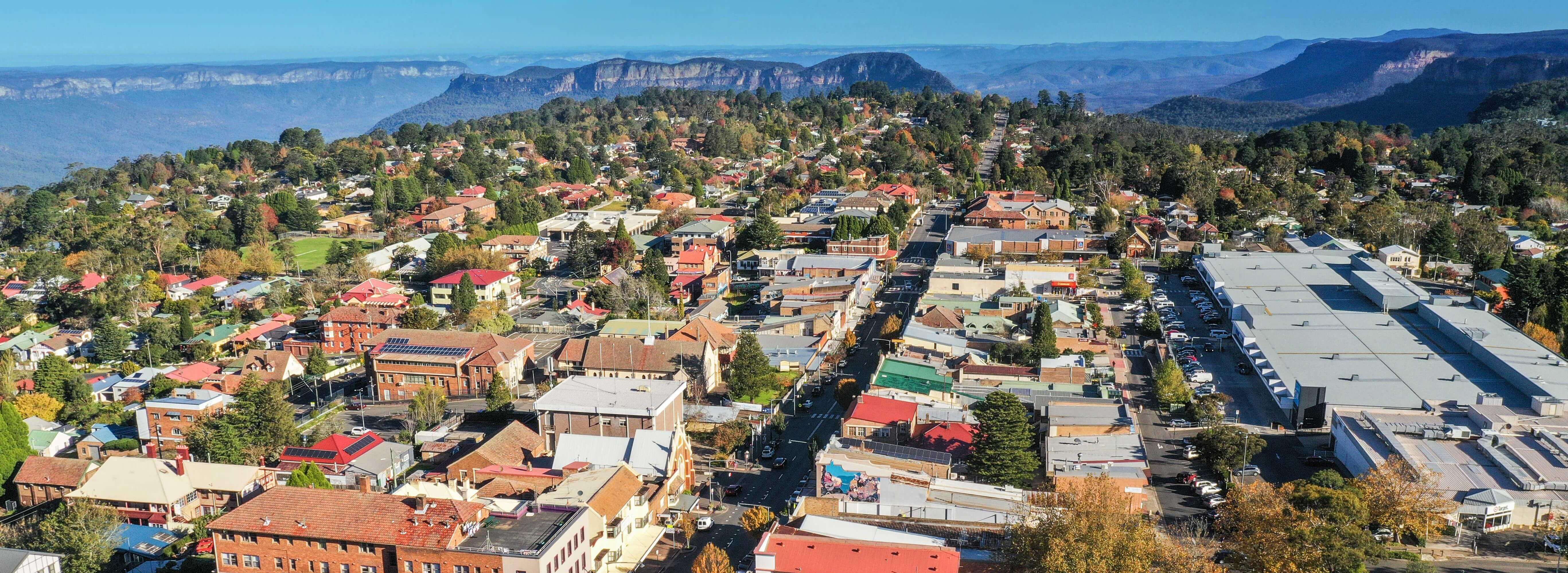 aerial shot of Katoomba